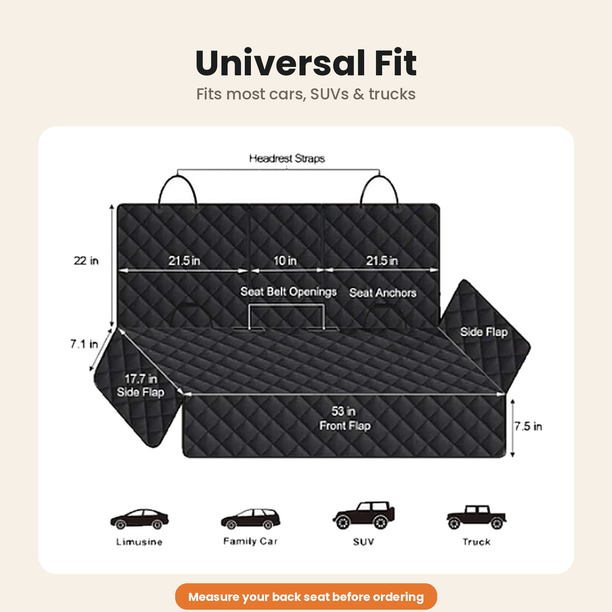 Car Back Seat Cover For Pets